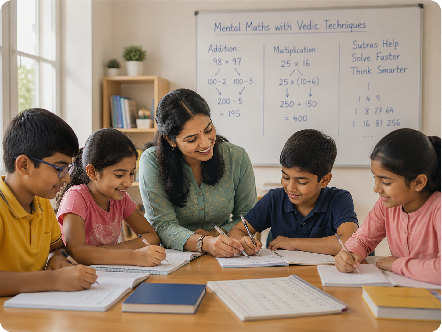 Student learning Vedic Maths at Kalviyon Academy
